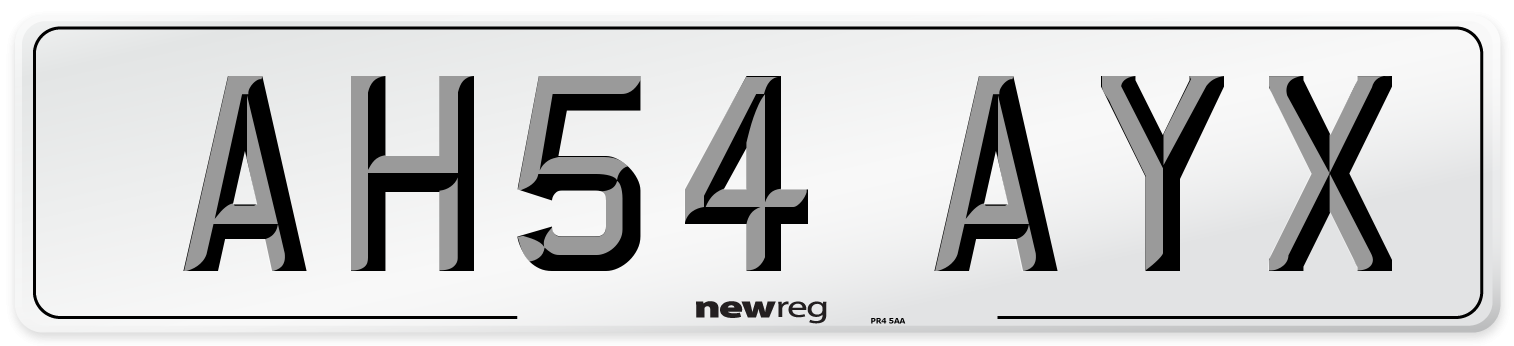 AH54 AYX Number Plate from New Reg